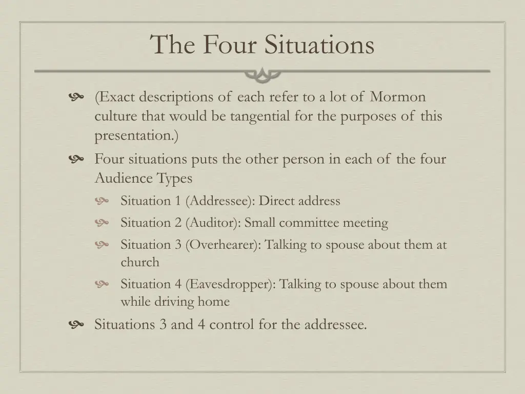 the four situations