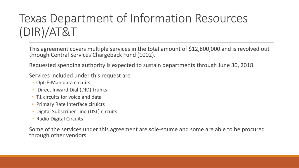 texas department of information resources dir at t