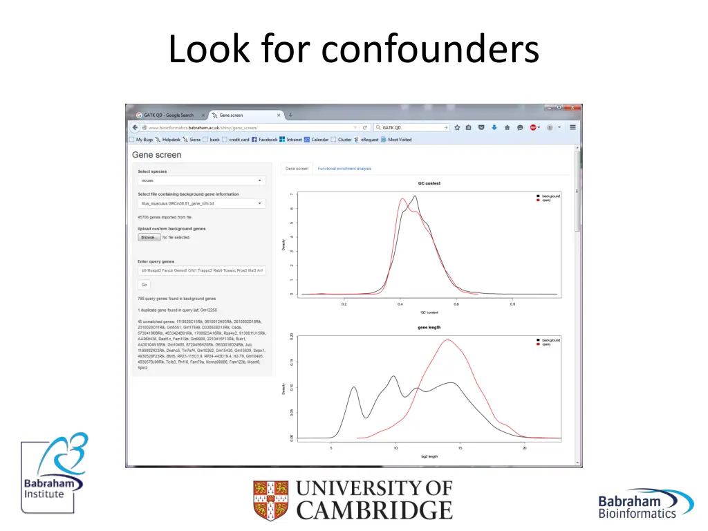 look for confounders