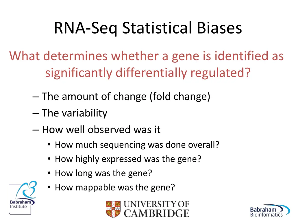 rna seq statistical biases