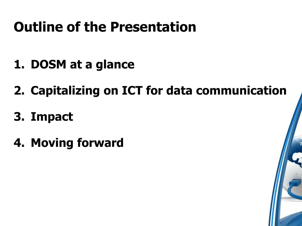 outline of the presentation