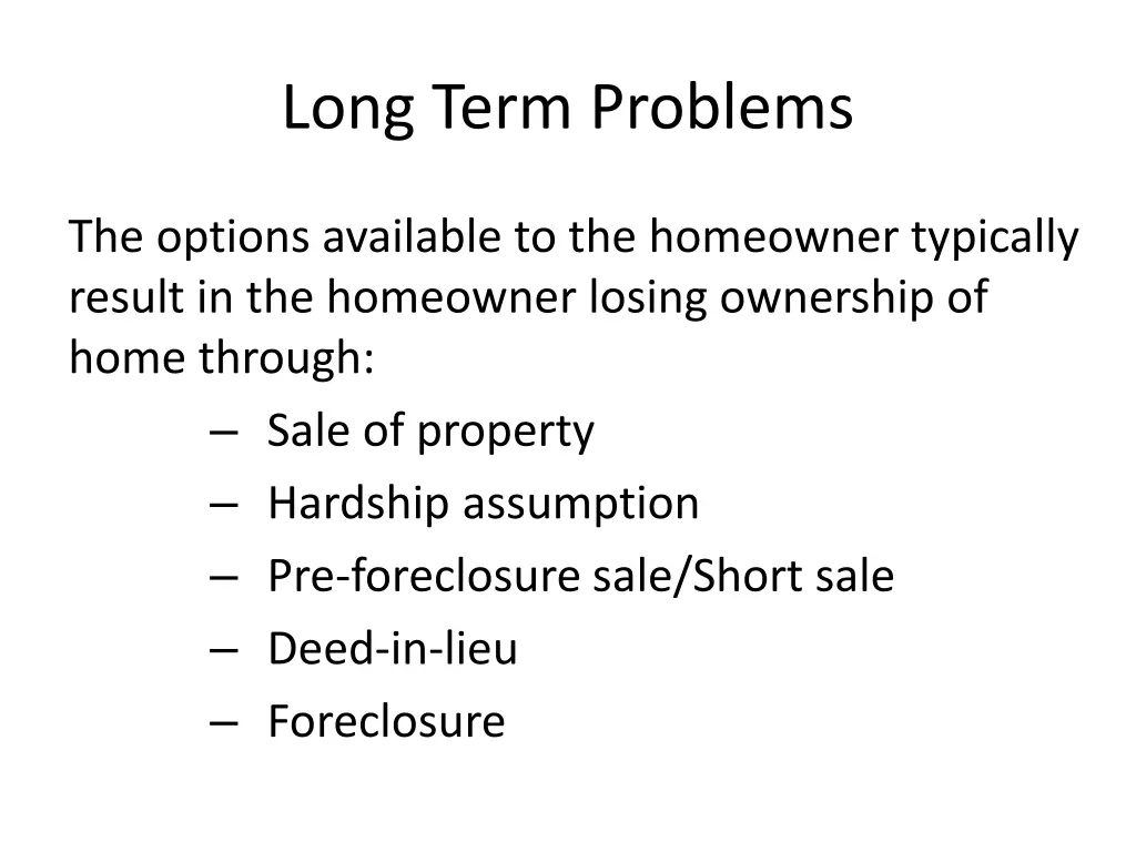 long term problems