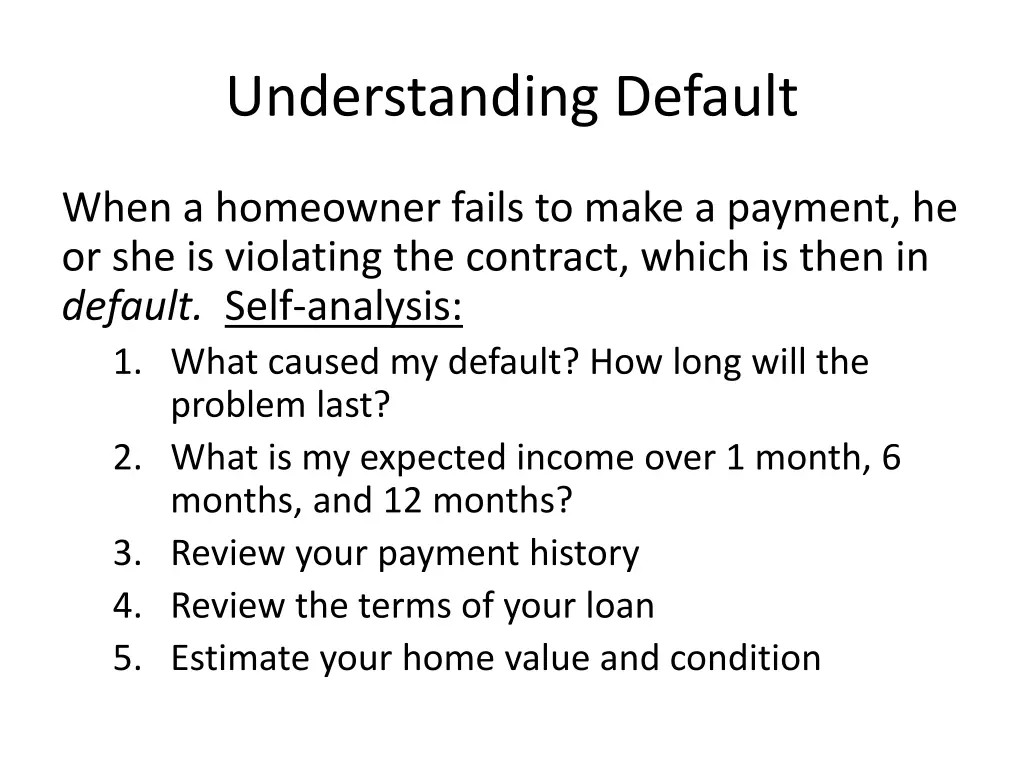 understanding default
