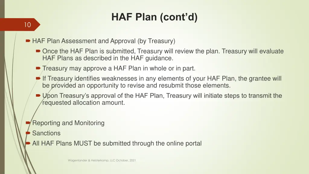 haf plan cont d