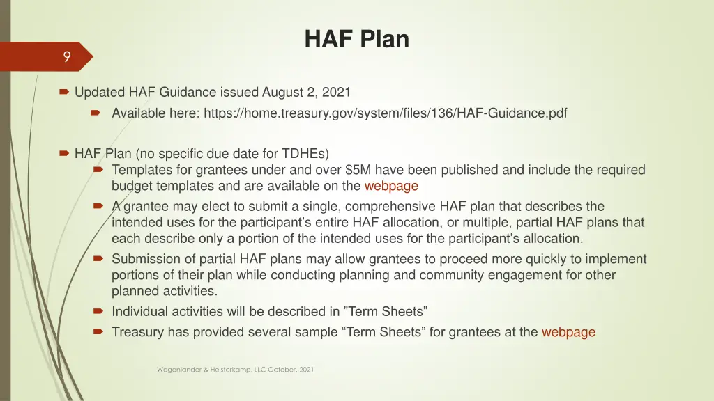 haf plan