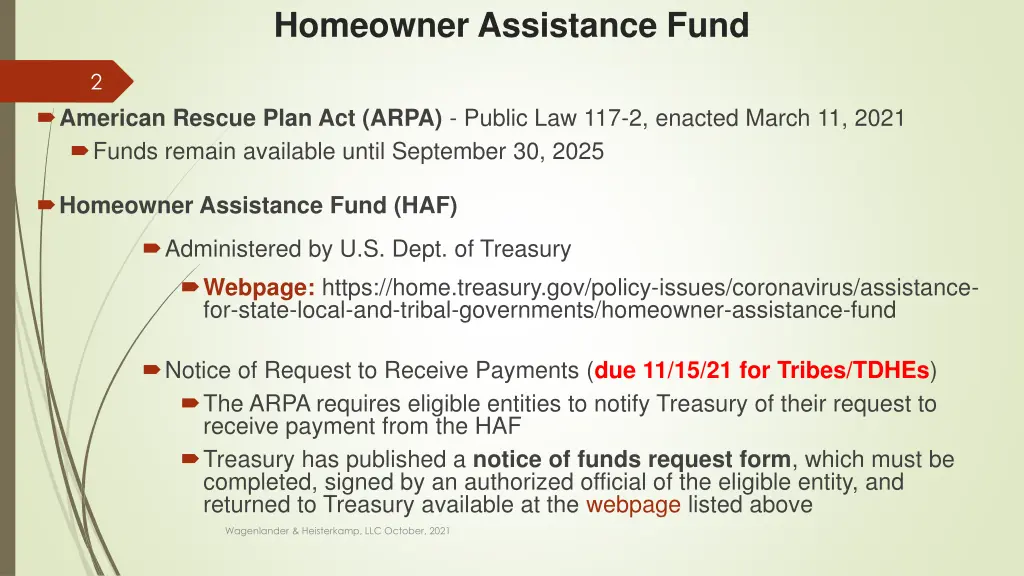 homeowner assistance fund
