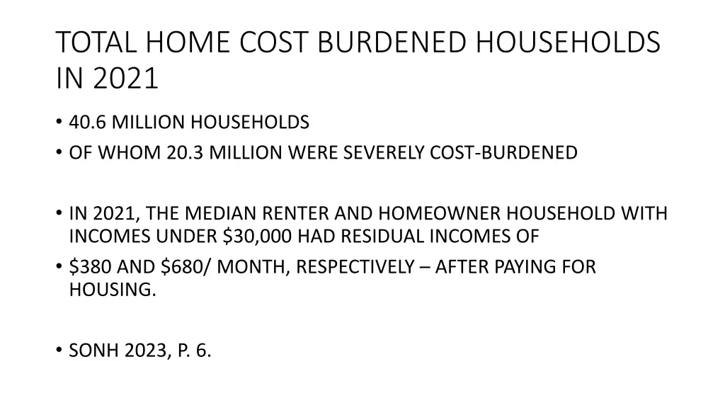 total home cost burdened households in 2021