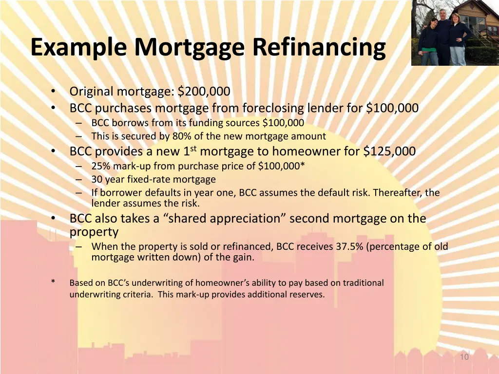 example mortgage refinancing