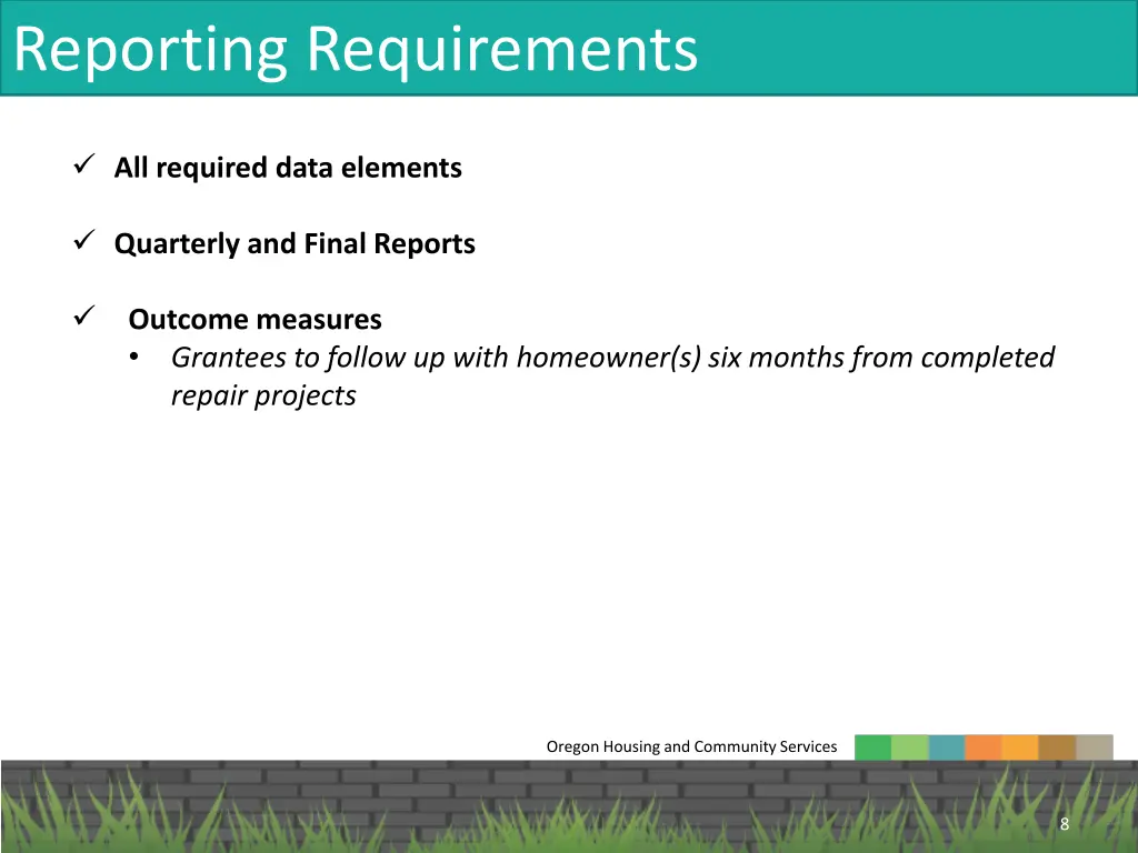 reporting requirements