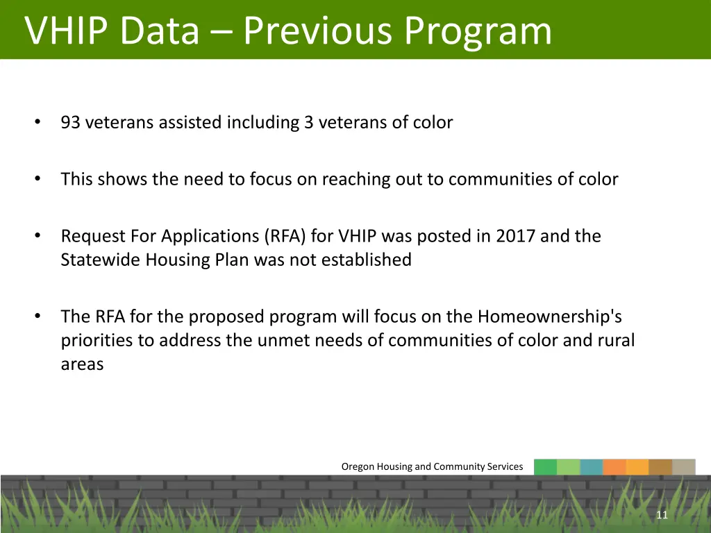 vhip data previous program