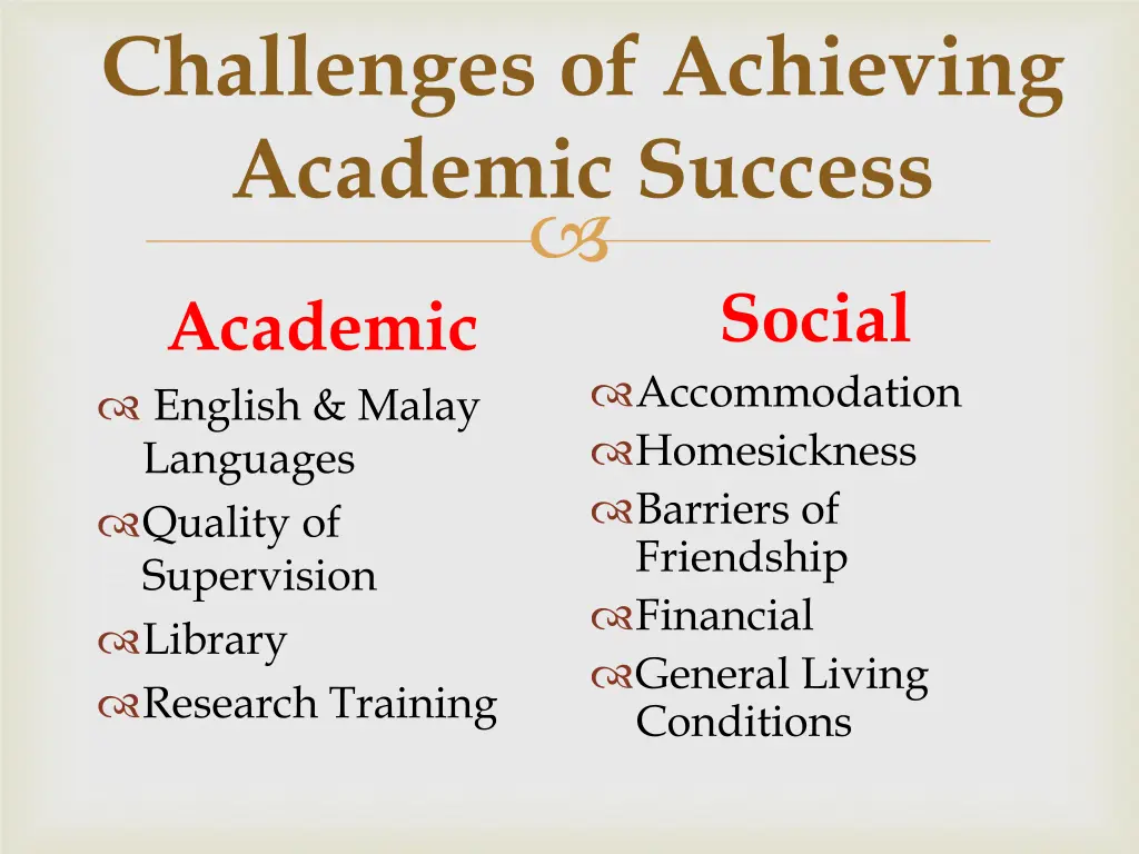 challenges of achieving academic success