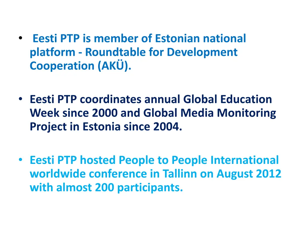 eesti ptp is member of estonian national platform