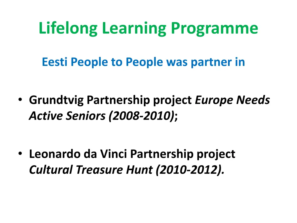 lifelong learning programme