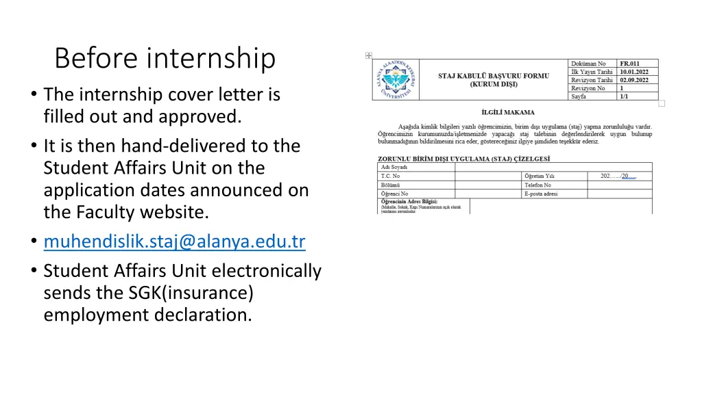 before internship the internship cover letter