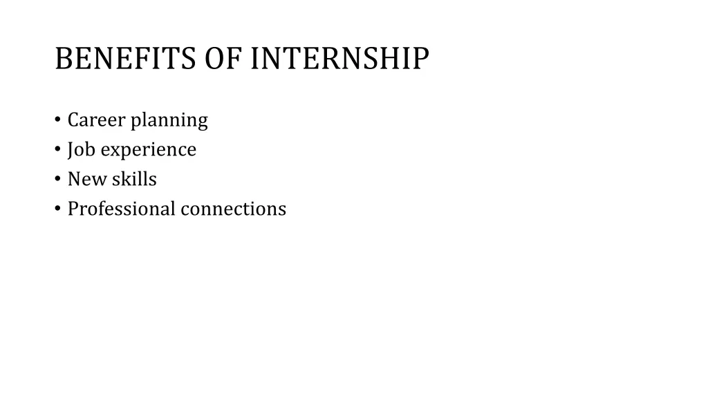 benefits of internship