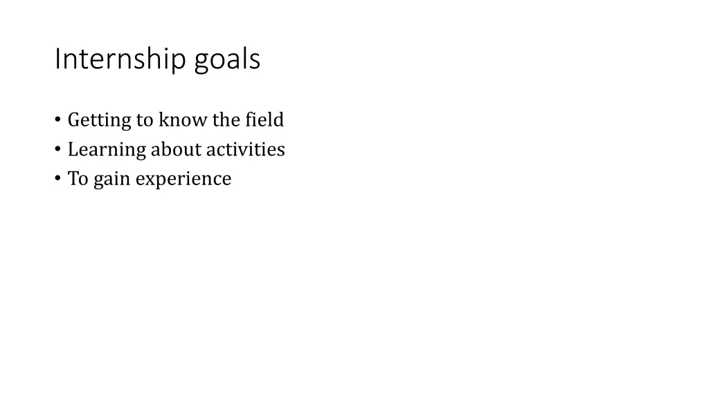 internship goals