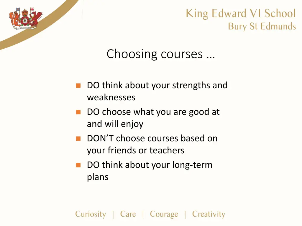 choosing courses