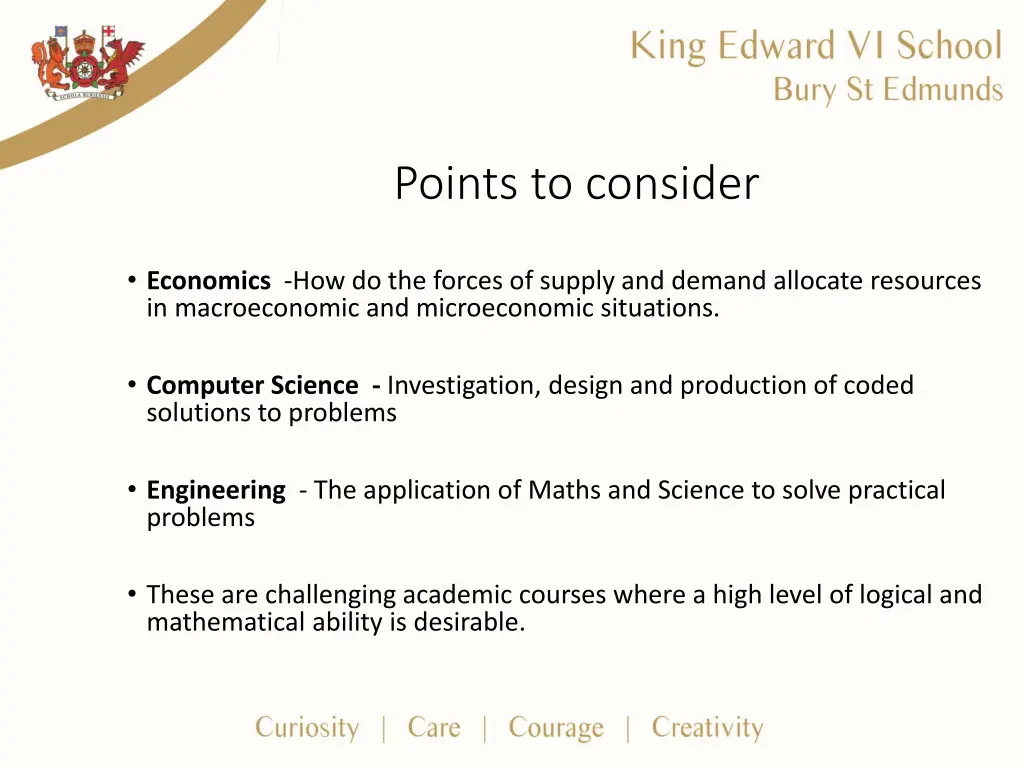 points to consider 1