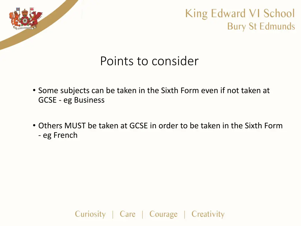 points to consider