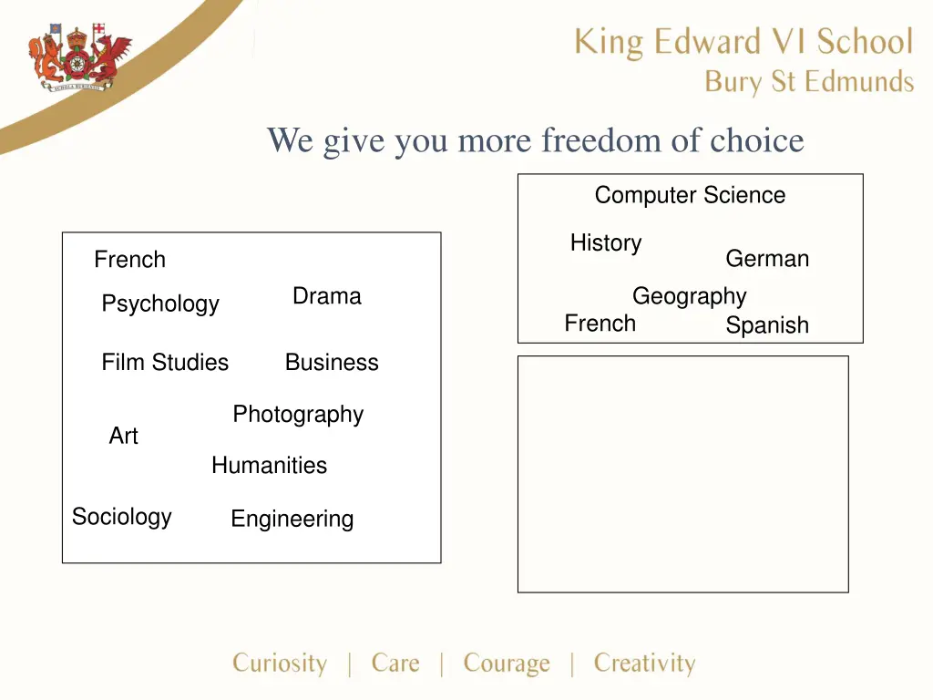we give you more freedom of choice
