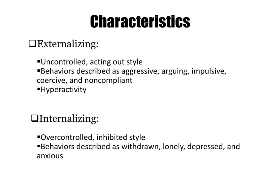 characteristics