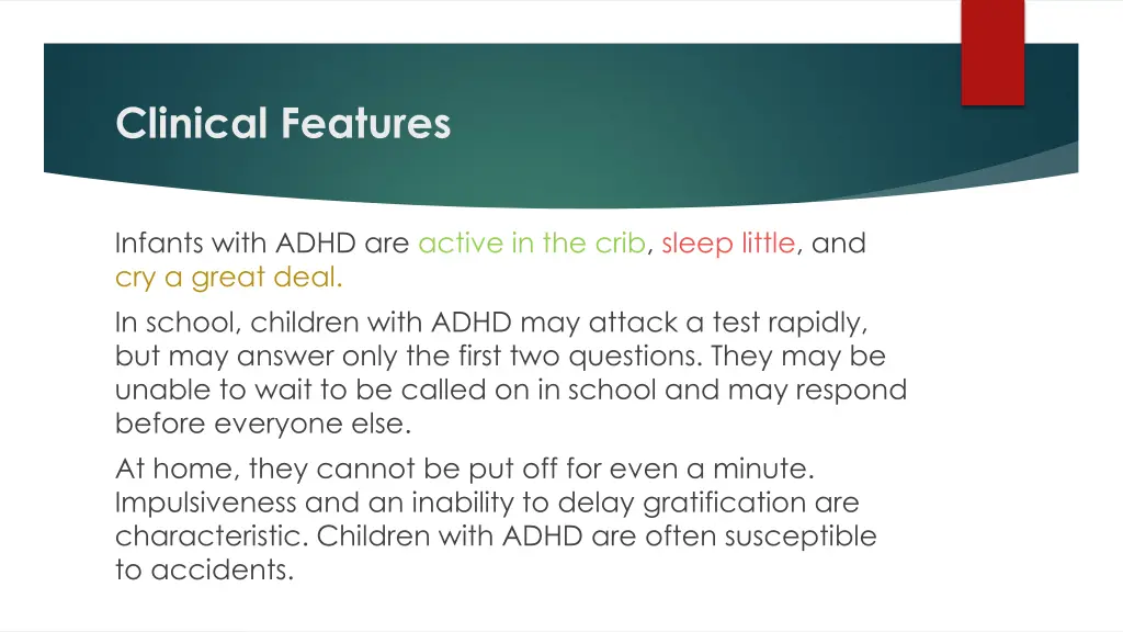 clinical features