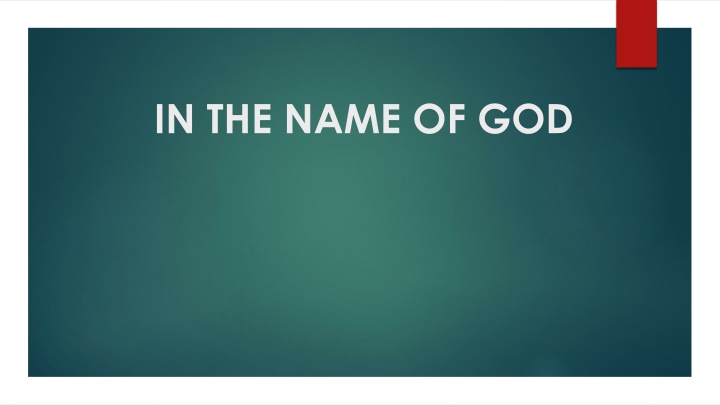 in the name of god