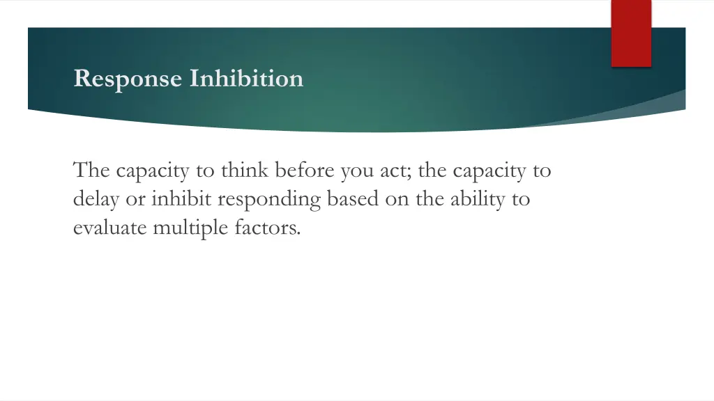 response inhibition