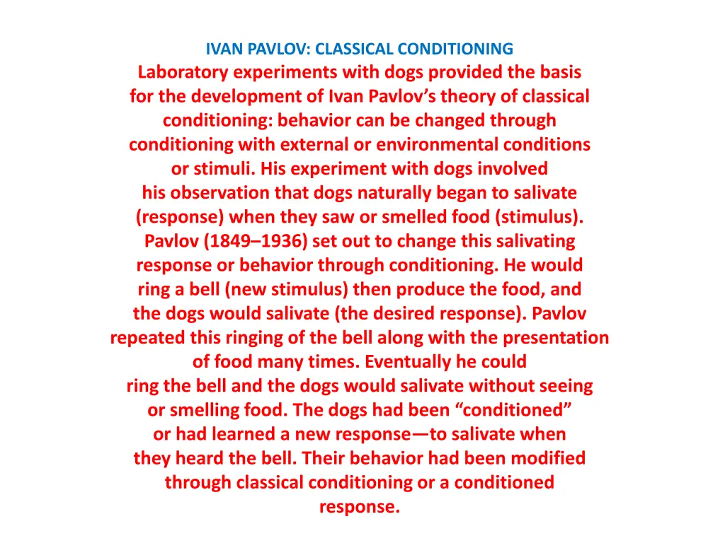 ivan pavlov classical conditioning laboratory