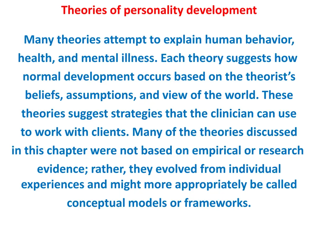 theories of personality development 1