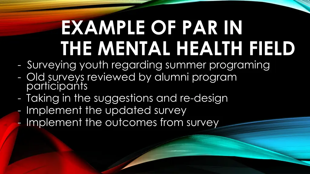 example of par in the mental health field