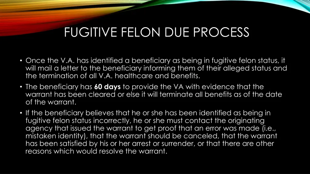fugitive felon due process