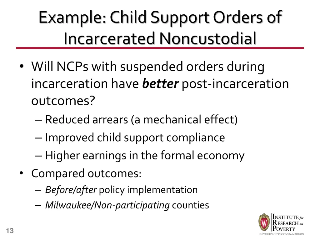 example child support orders of incarcerated