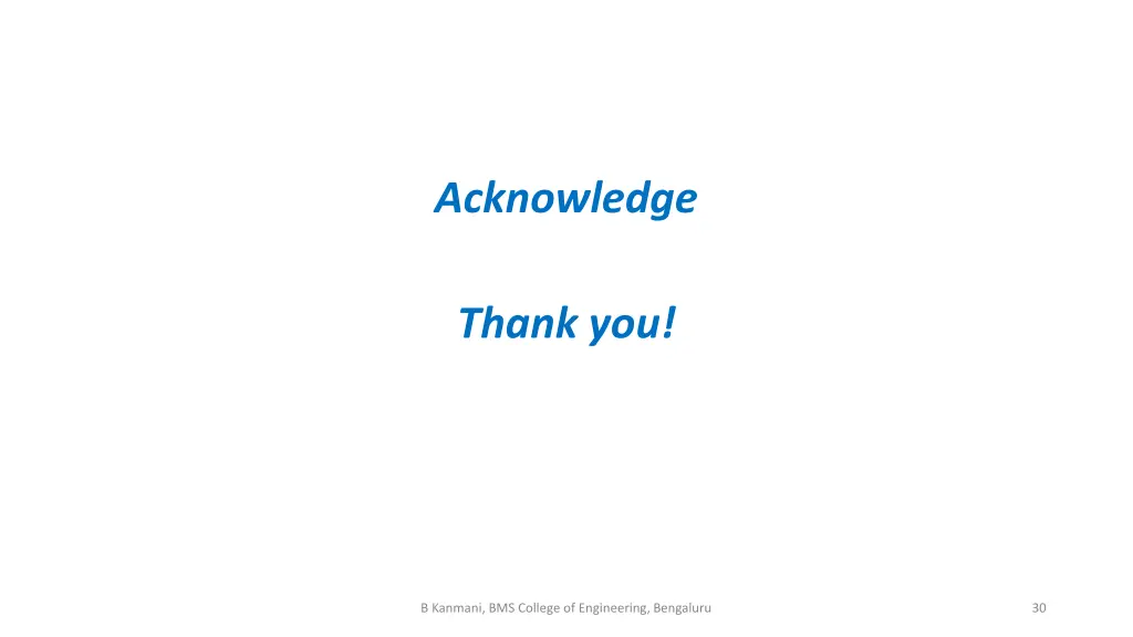 acknowledge