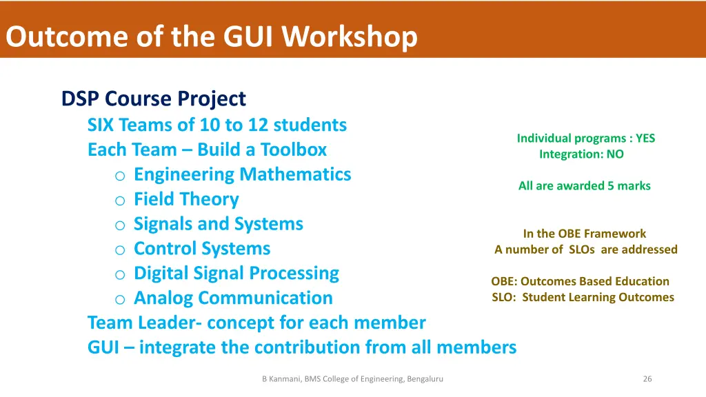 outcome of the gui workshop