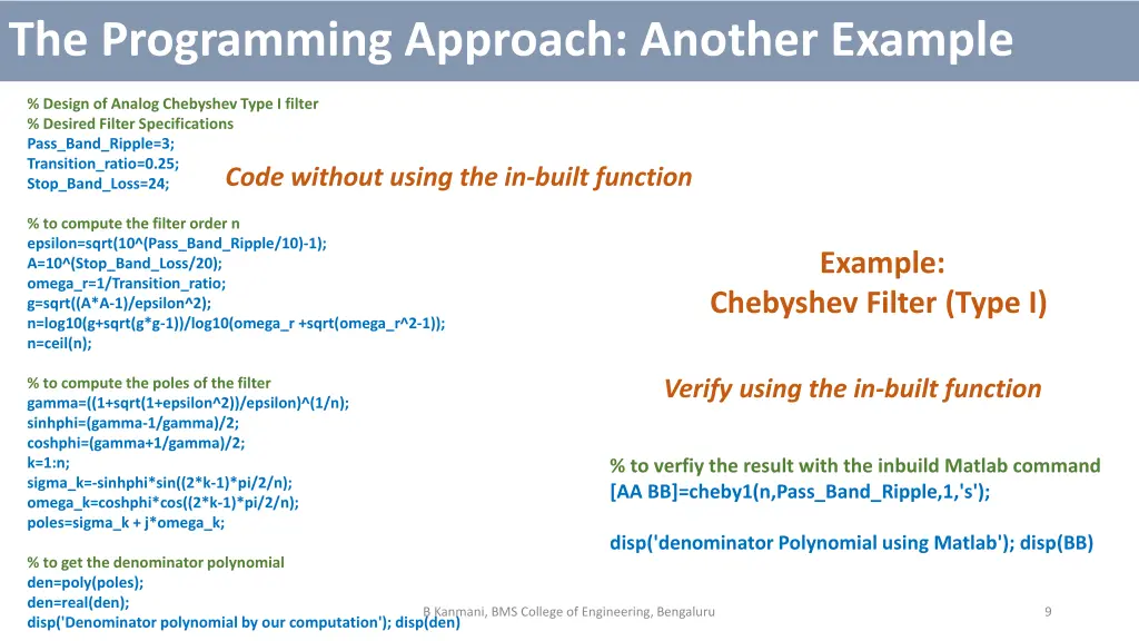 the programming approach another example