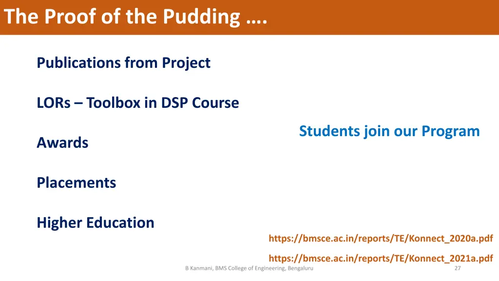 the proof of the pudding