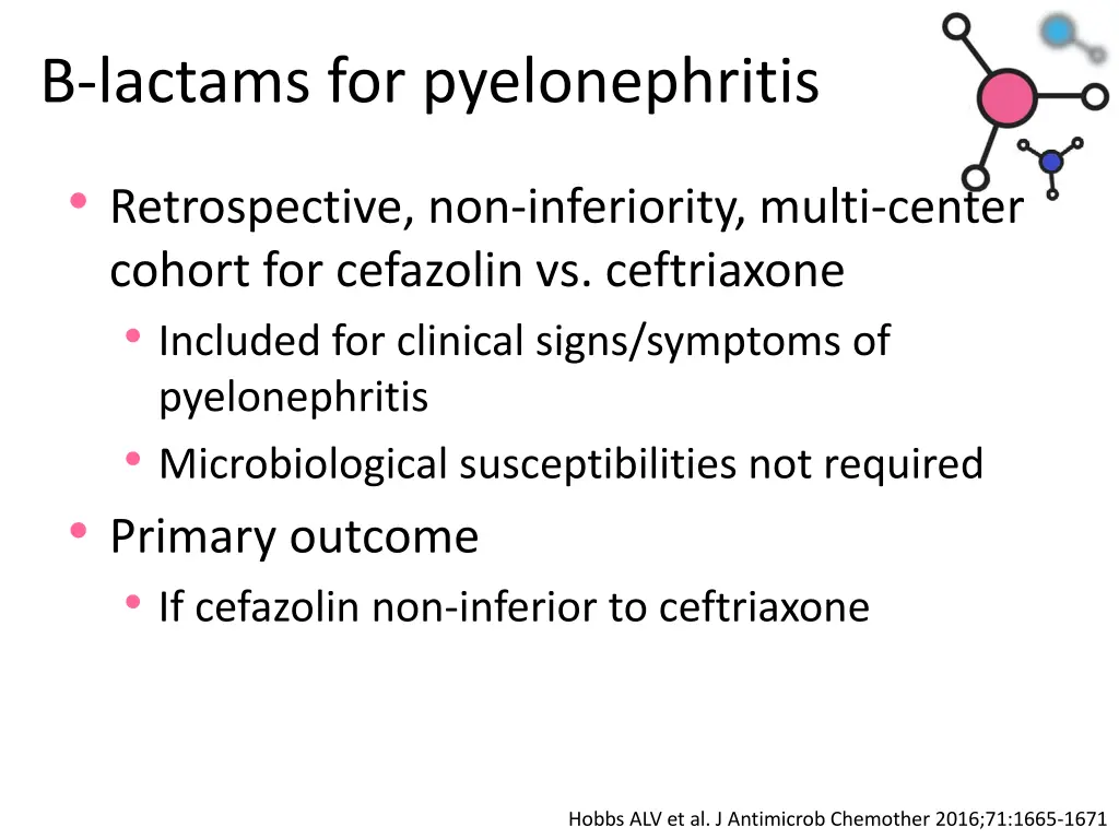 b lactams for pyelonephritis
