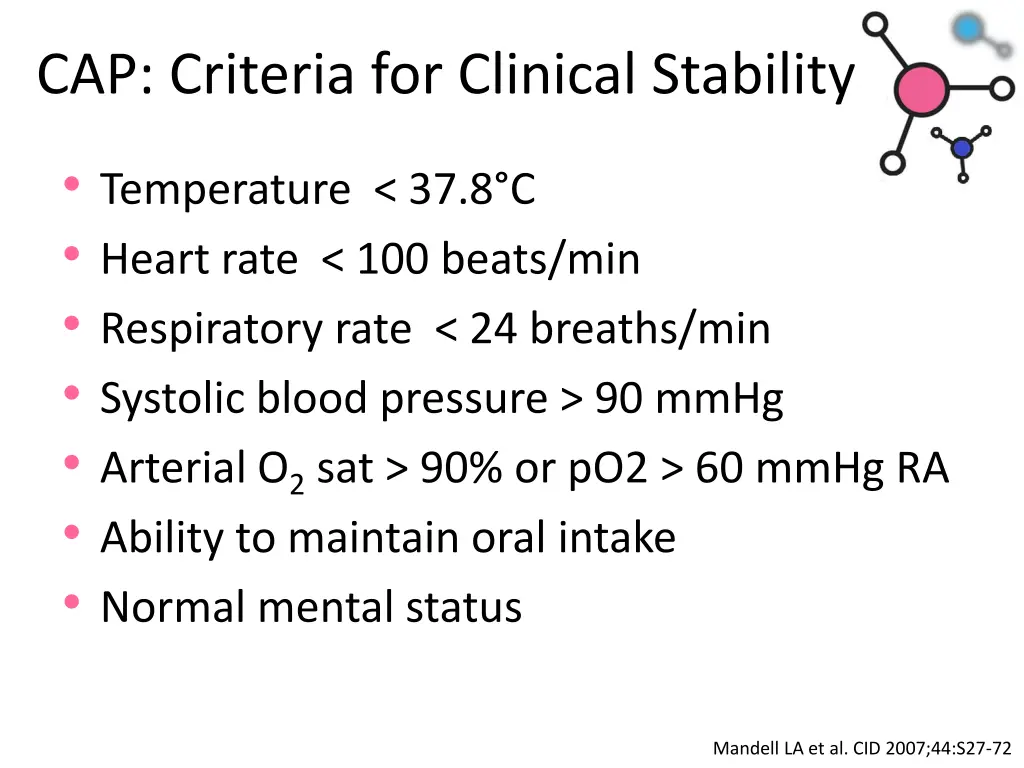cap criteria for clinical stability