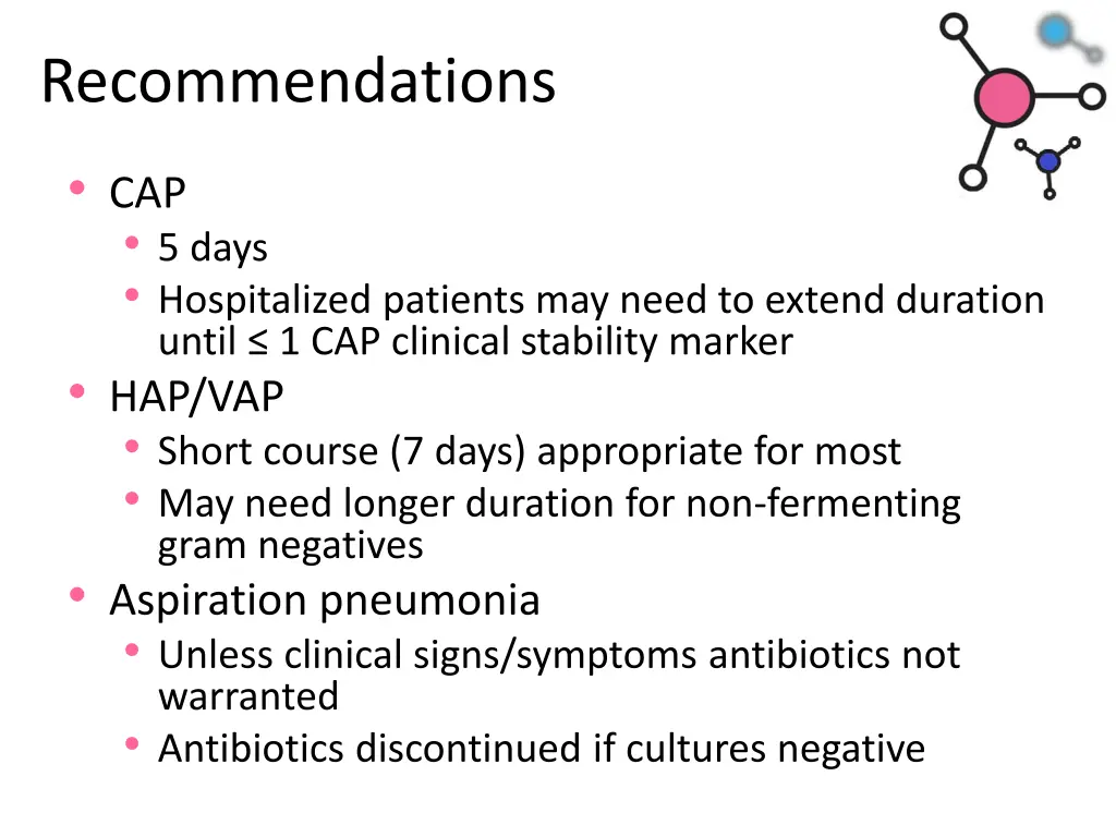 recommendations