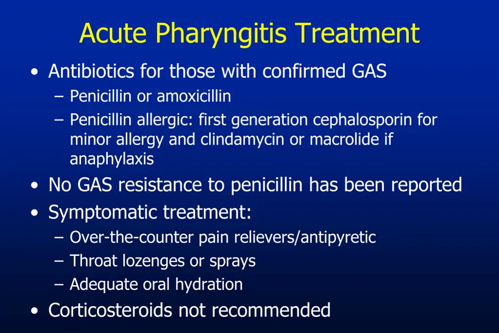 acute pharyngitis treatment