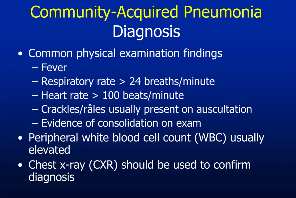 community acquired pneumonia diagnosis common