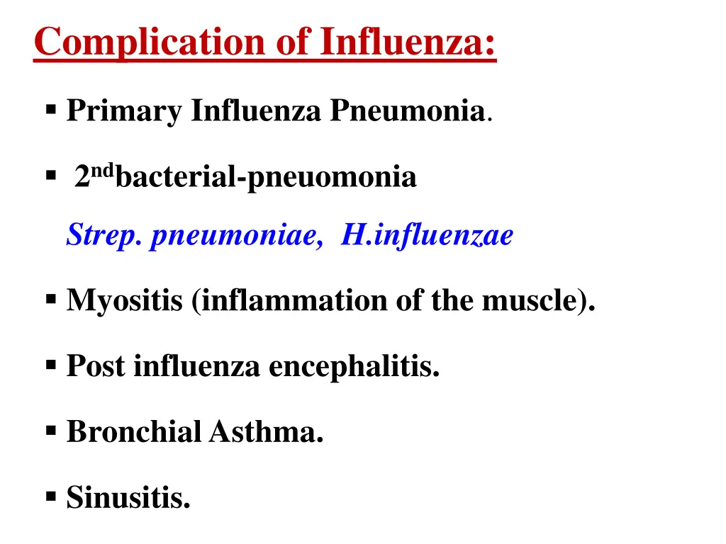 complication of influenza
