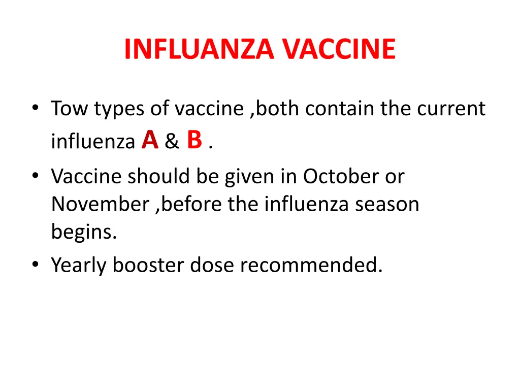influanza vaccine