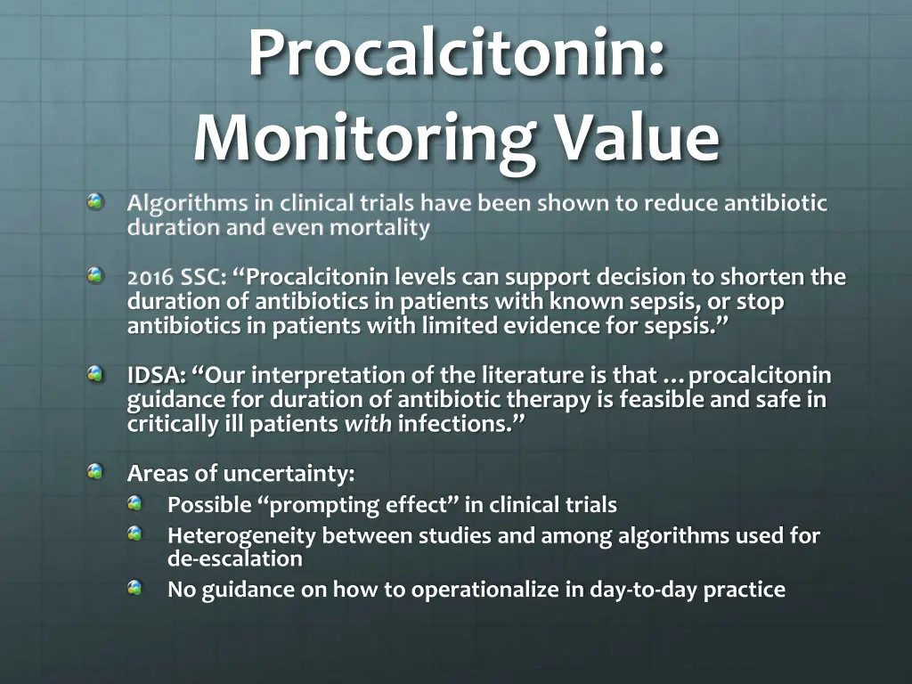 procalcitonin monitoring value