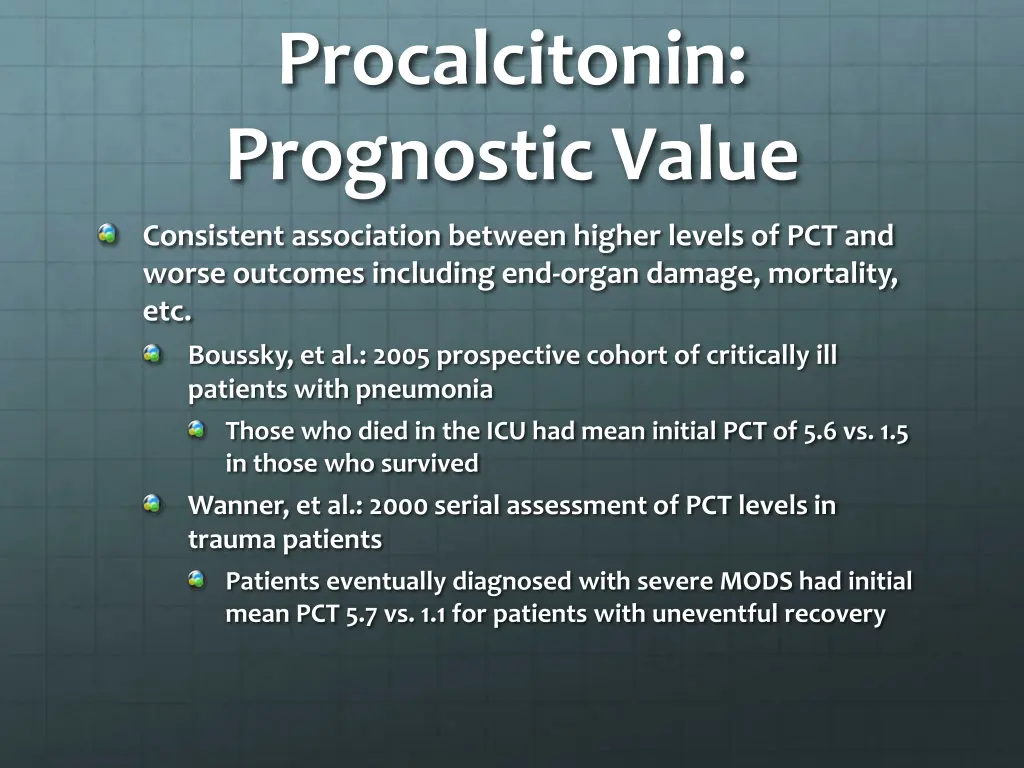 procalcitonin prognostic value