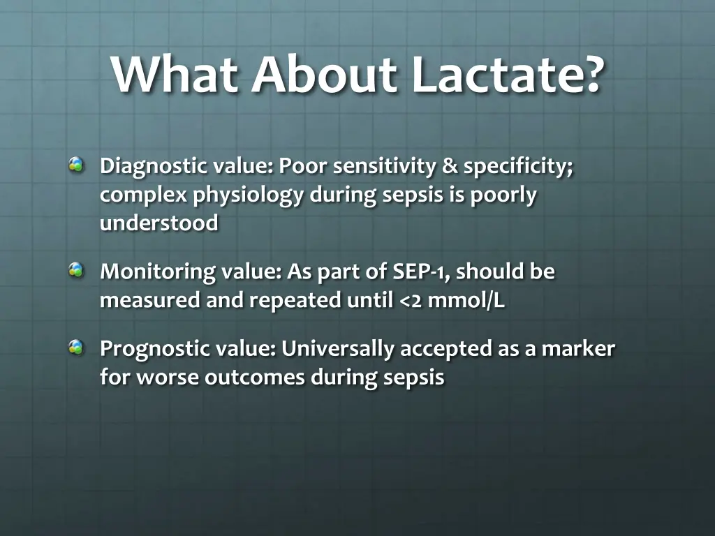 what about lactate