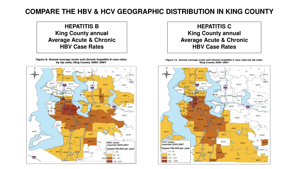 compare the hbv hcv geographic distribution