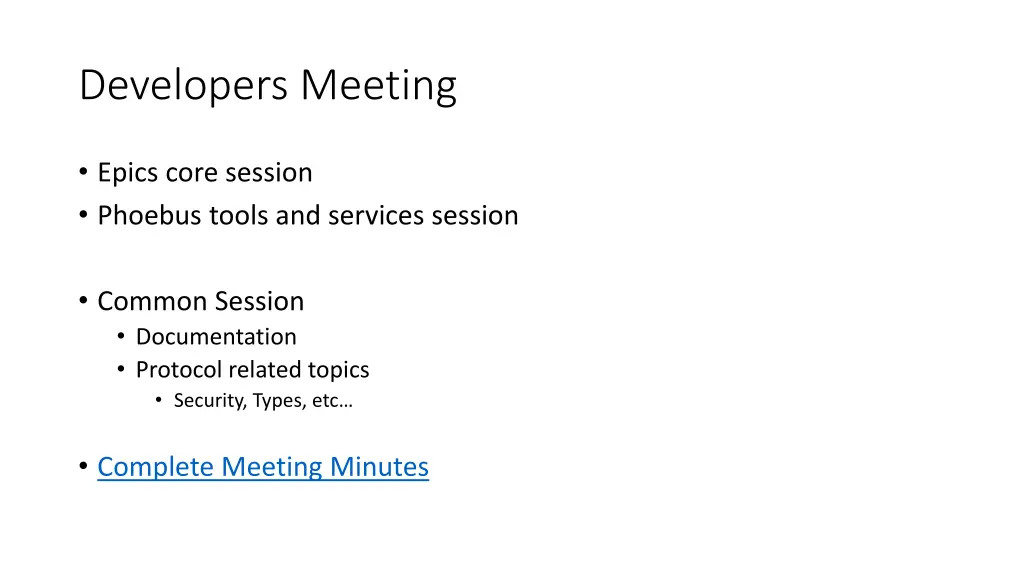 developers meeting 1